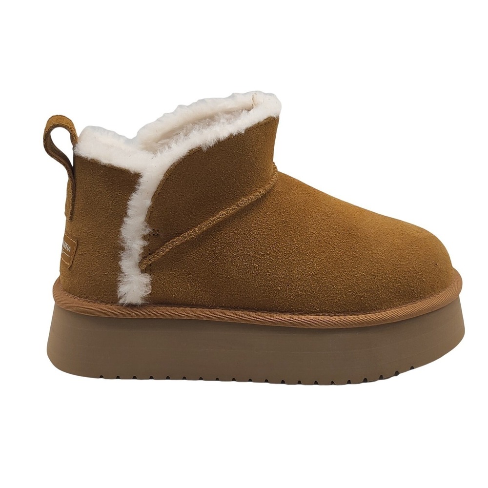 Koolaburra by UGG Koola Ultra Mini Platform Ankle Boots Women 6 Chestnut 1158590